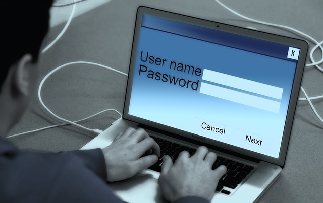 Laptop Man Write Keyboard Username Password
