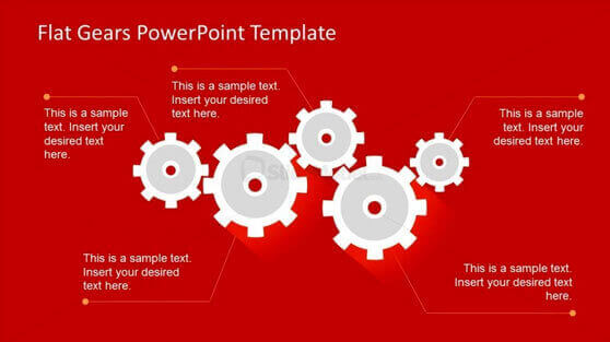 flat gears shapes for powerpoint
