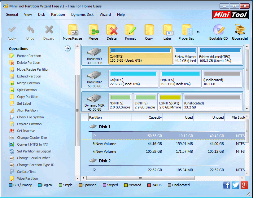 use mini tools partition wizard 2019