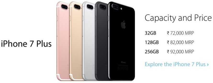 iPhone 7 Plus - Capacity and Price List - Explore the iPhone 7 Plus on Flipkart.com