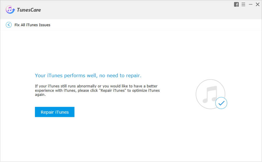 TunesCare - Fix All iTunes Issues. Repair iTunes. Your iTunes performs well.