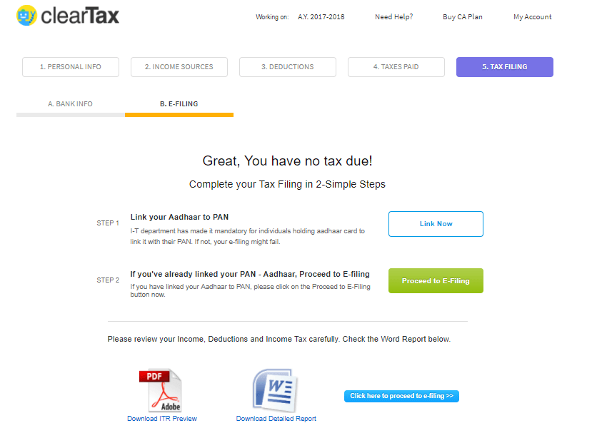 Income Tax efiling in India: ClearTax