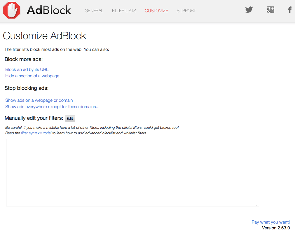 Ad Blockers Safari Extension Adblock for Mac customize screen image