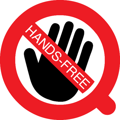 Hands-Free symbol red black on white background