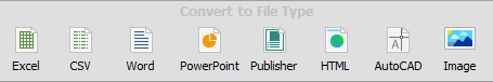 Convert PDF to Excel, CSV, Word, PowerPoint, Publisher, HTML, AutoCAD, Image