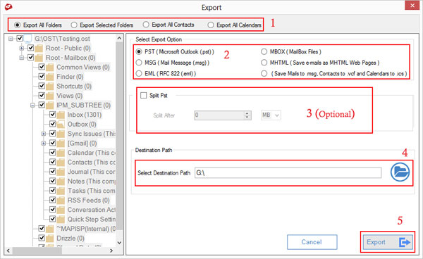 Steps to Convert OST to PST File Using MailsDaddy OST to PST Converter Software. Step 4 - Export OST data in PST (Microsoft Outlook (.pst))