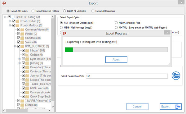 Steps to Convert OST to PST File Using MailsDaddy OST to PST Converter Software. Step 5 - Click on Export option to complete export OST to data in PST