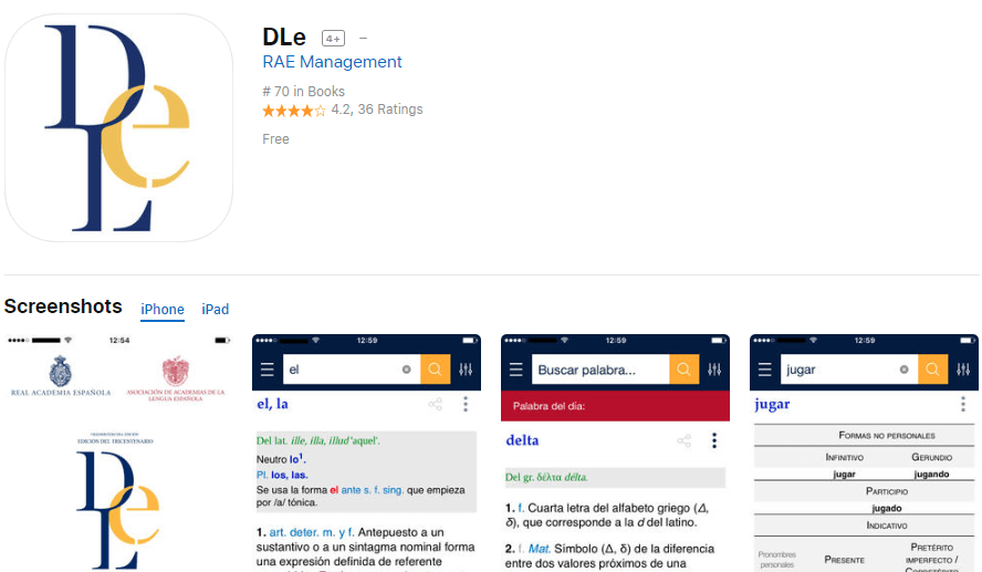 DLe Dictionary of the Spanish language App