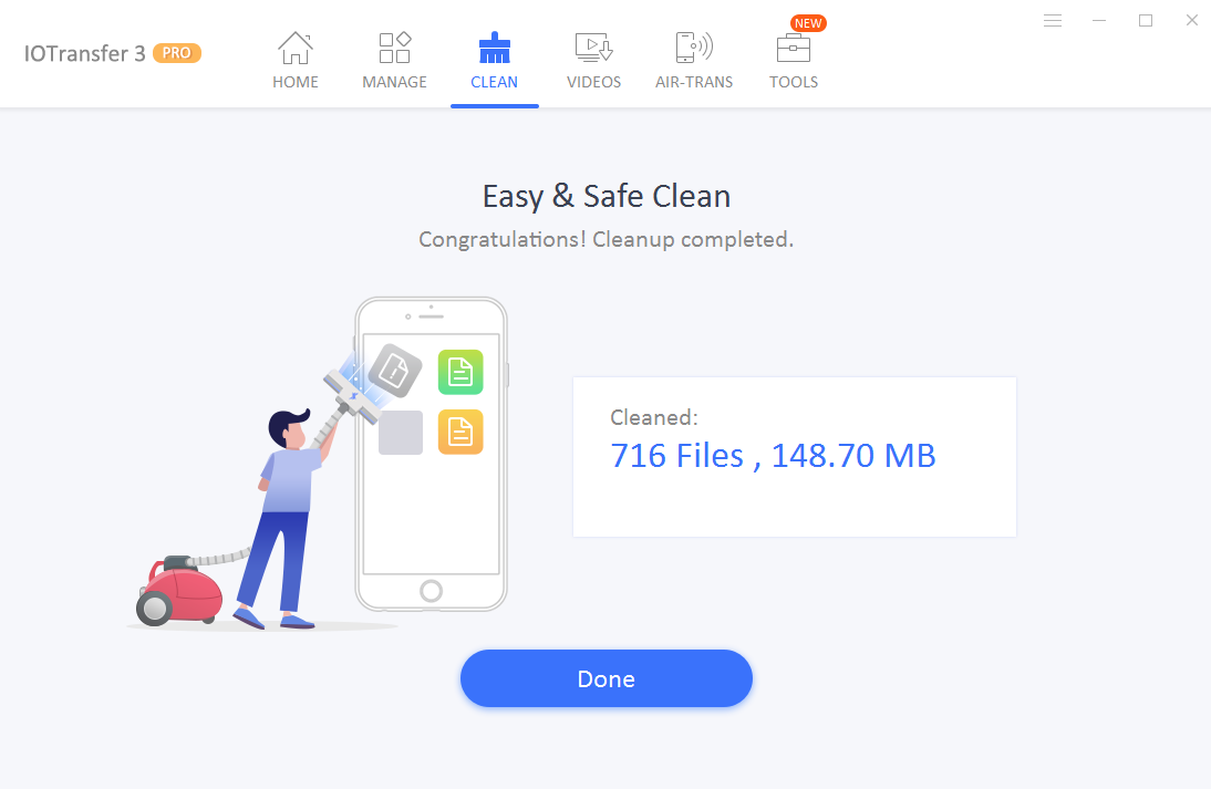 IOTransfer 3 Junk Cleaner Clean your iPhone iPad