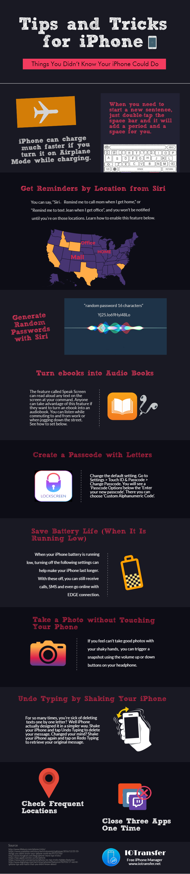 iPhone tips and tricks infographic