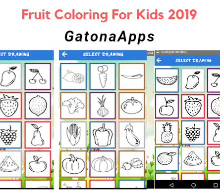 GatonaApps Fruit Vegetables Coloring Book For Kids 2019