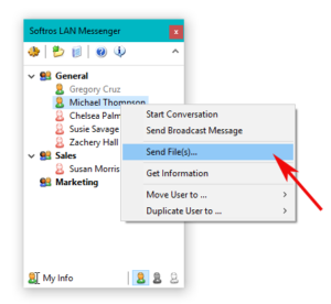 softros lan messenger 3.6 send files