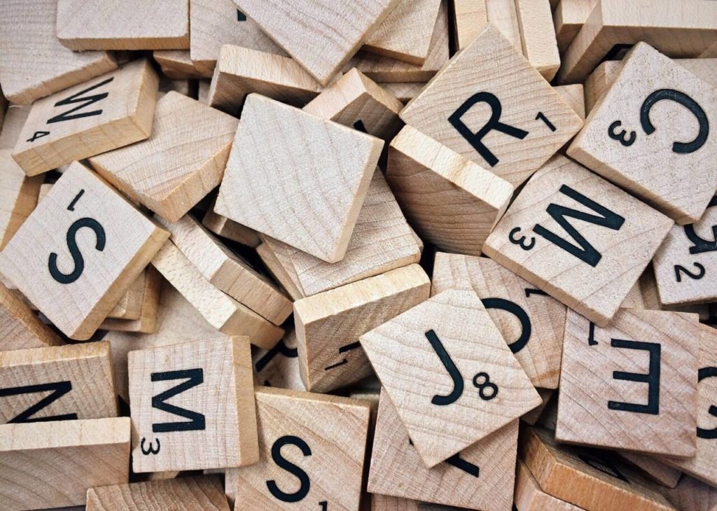Brown Scrabble Boards with Letters photo