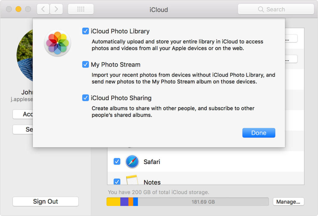 Import photos from iPhone to Mac using iCloud