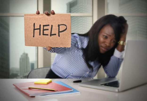 Help woman stressed out at work