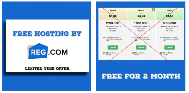 Free Hosting By REG.com - Limited Time Offer - FREE For 2 Months.