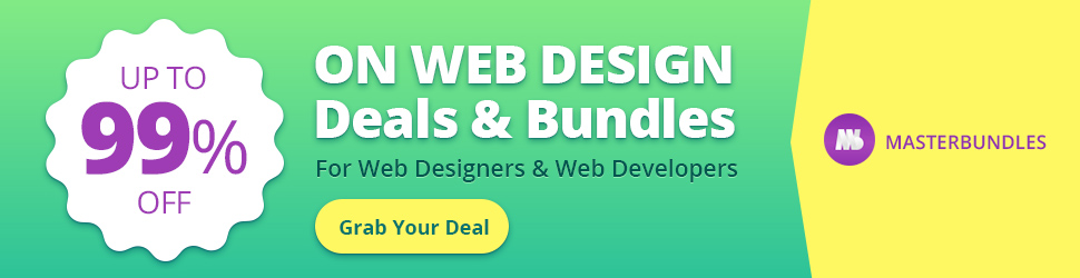 Up to 99% Off on Web Design Deals and Bundles for Web Designers and Web Developers. Grab Your Deal @ MasterBundles