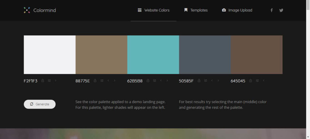 Colormind: Generate Website Colors