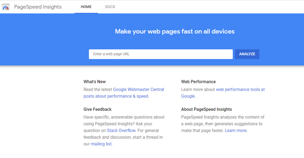PageSpeed Insights - Google Developers.