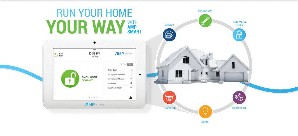 Smart Home Security and Home Automation System Provider - AMP Smart. Run Your Home Your Way With AMP Smart. Automatic Locks, Lights, Garage, Thermostat, Cameras and Geofencing.
