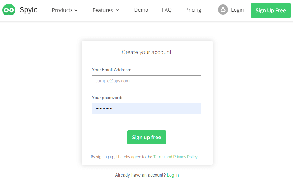Spyic Sign Up: Create your account