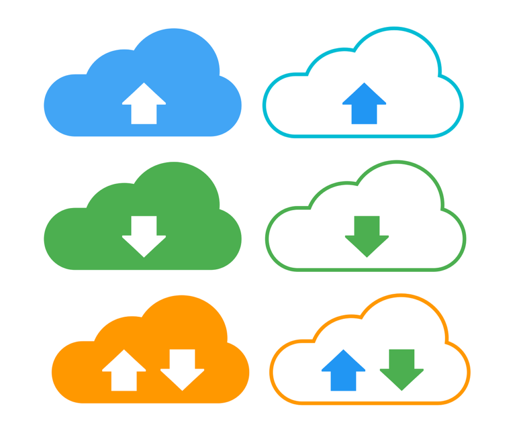 Picture about Download, Upload, Cloud Storage, Internet.