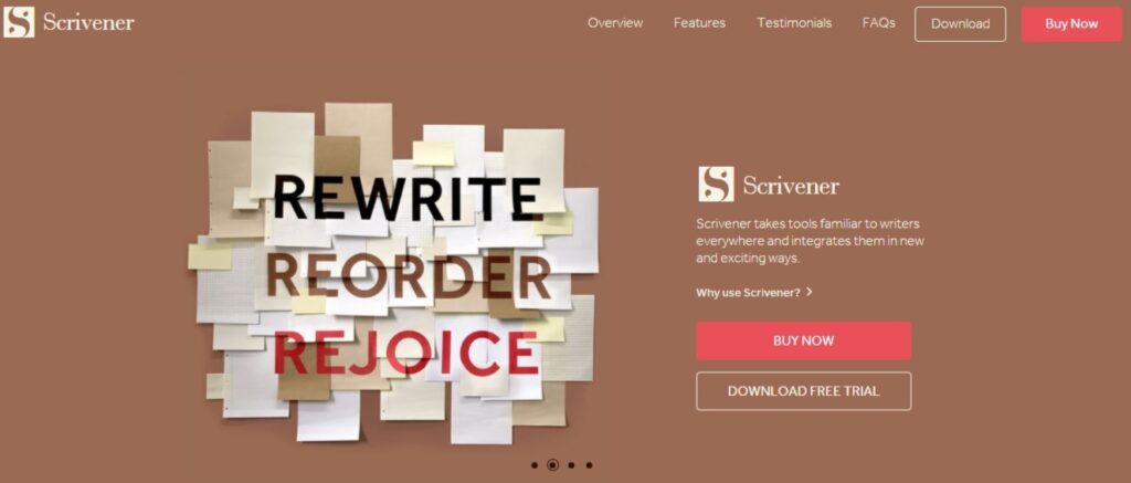 Scrivener Writing Software.