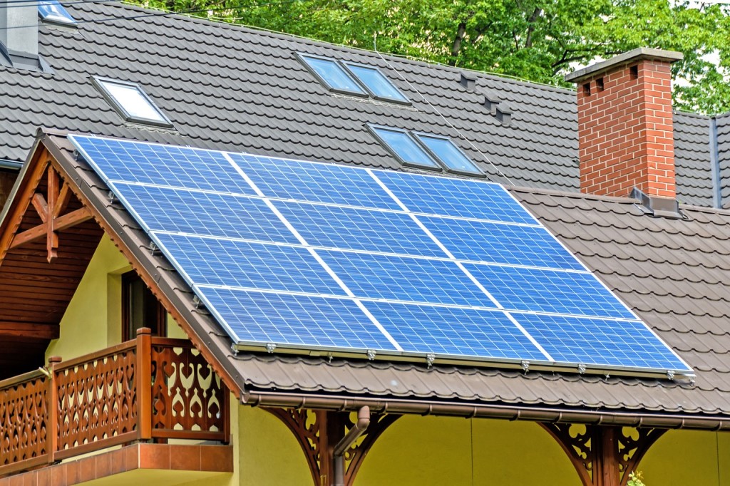 Rooftop solar panels, renewable energy, alternative sources of energy, solar energy, modern technologies.