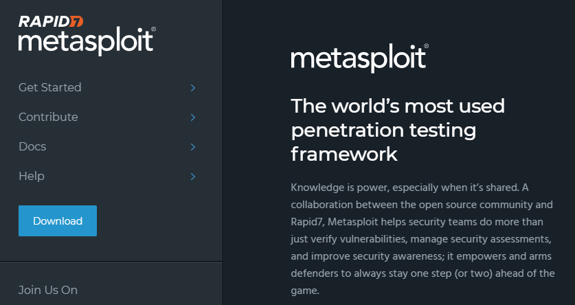 Metasploit - The world's most used penetration testing framework.