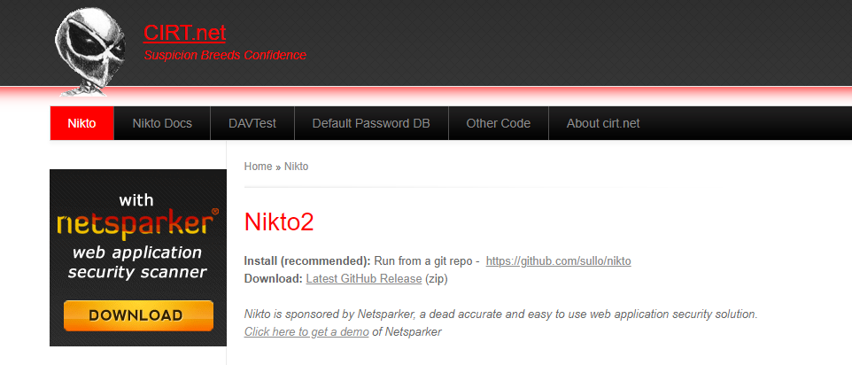 Nikto2 - Web Application Security Scanner