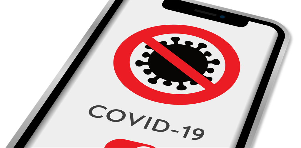 Mobile Phone, Smartphone, COVID-19 Warning App, Coronavirus Mobile Application, Coronavirus Tracing App.
