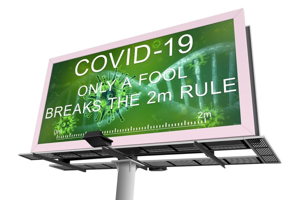 Outdoor LED Display, Social Distancing, Covid-19.