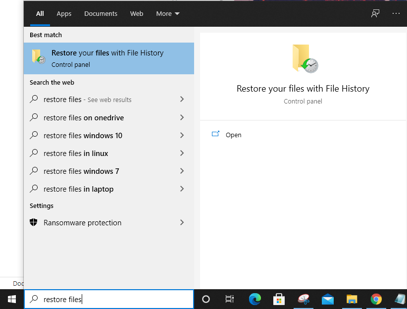 Restore your files with File History.