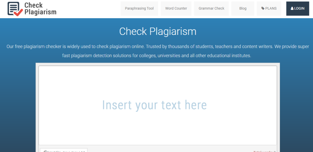 Check Plagiarism online