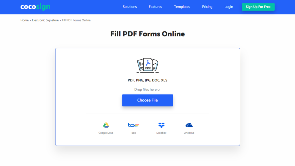 Cocosign Electronic Signature - Fill PDF Forms Online