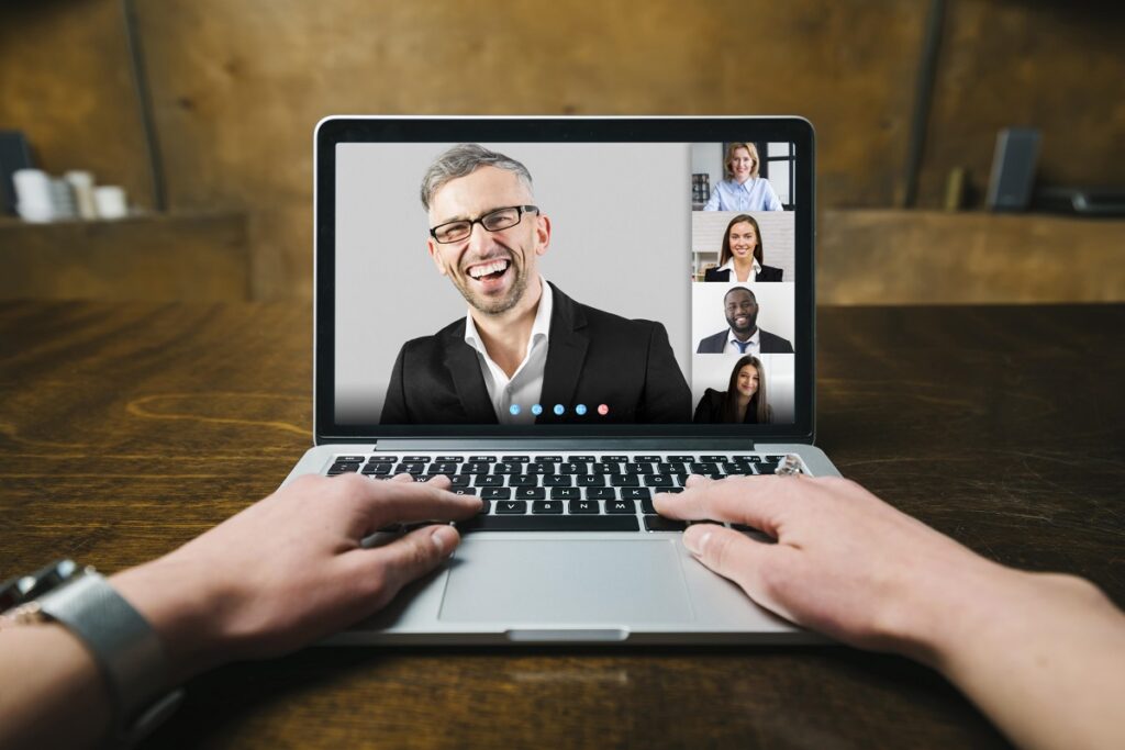 Person Having Business Video Call Indoors