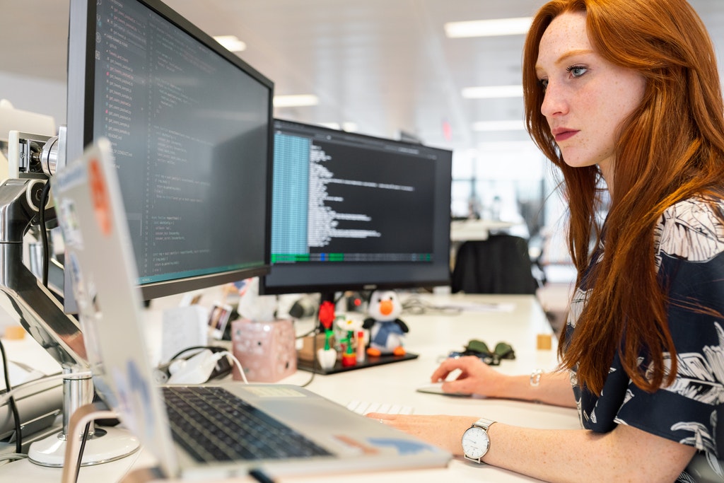 Woman Coding on Computer, Software Development, Software Engineer, Tech, Technology