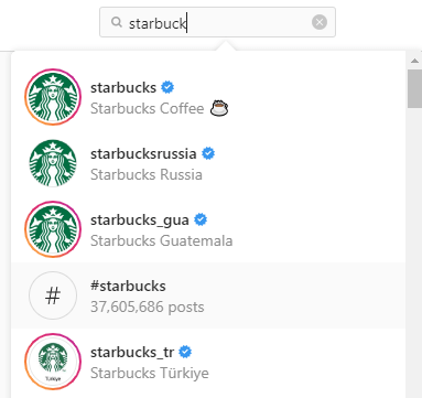 Starbucks Instagram accounts