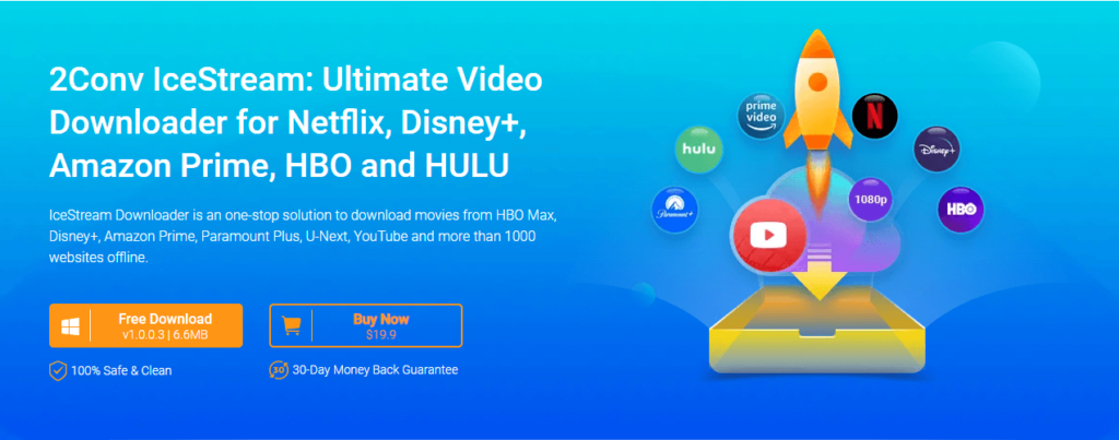 IceStream Downloader is an one-stop solution to download movies from HBO Max, Disney+, Amazon Prime, Paramount Plus, Hulu, U-Next, YouTube and more than 1000 websites offline.