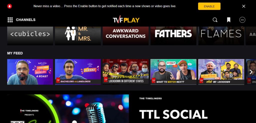 TVFPlay Streaming Platform - Watch entertaining original web series and engaging videos.