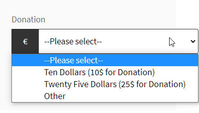 Multiple Predefined Donation Levels