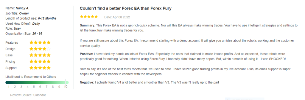 Forex Fury is the best Forex EA