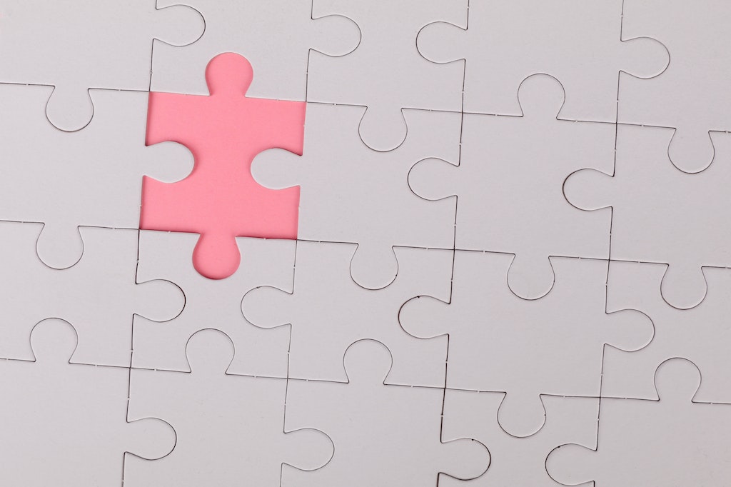 Pink Jigsaw Puzzle Piece