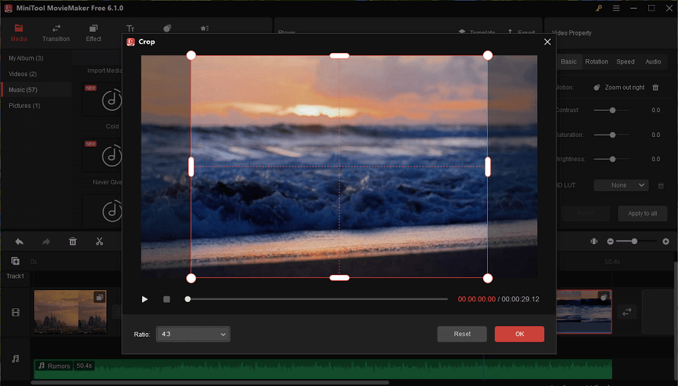 MiniTool MovieMaker - Crop Video