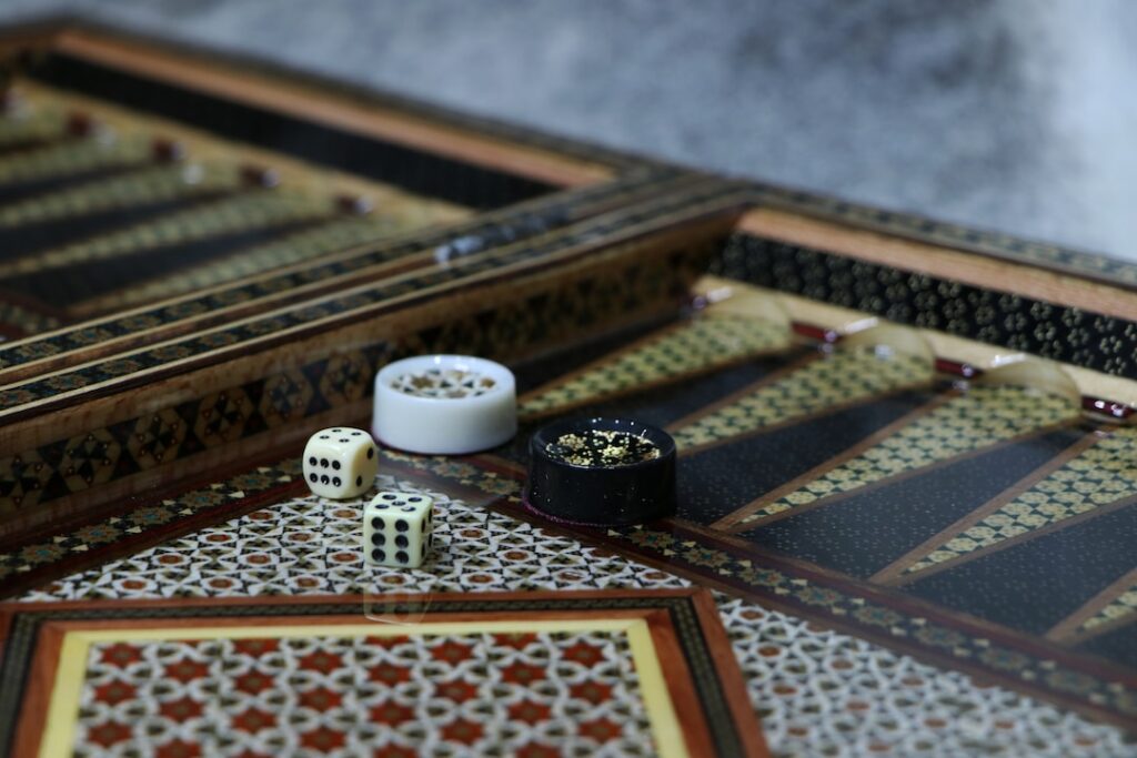 Backgammon game dice photo