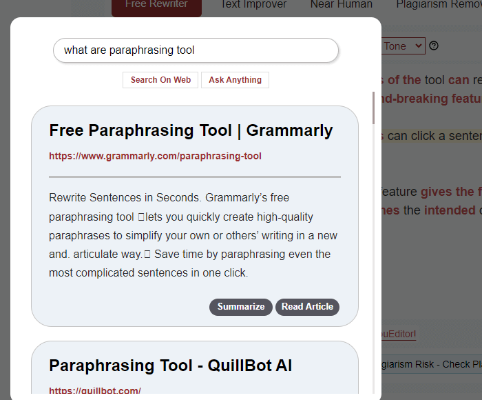 Free Paraphrasing Tool