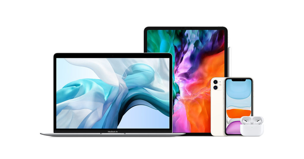 Apple products - MacBook Air, Apple iPhone, Apple iPad, Apple AirPods 