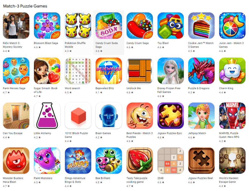 Match 3 Games, Puzzle Games