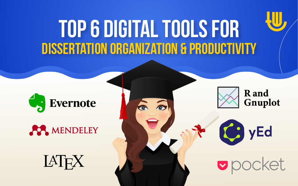 PhD Student Digital Tools for Dissertation Organization and Productivity: Evernote, Mendeley, Latex, R and Gnuplot, yEd, Pocket.