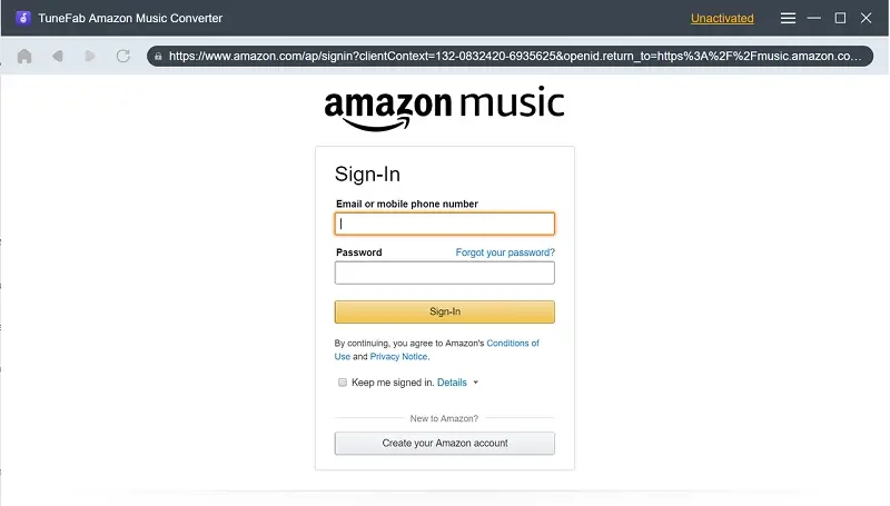 Amazon Music Sign-In